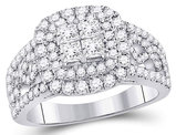 1.50 Carat (ctw I1-I2, H-I) Princess-Cut Diamond Engagement Ring in 14K White Gold